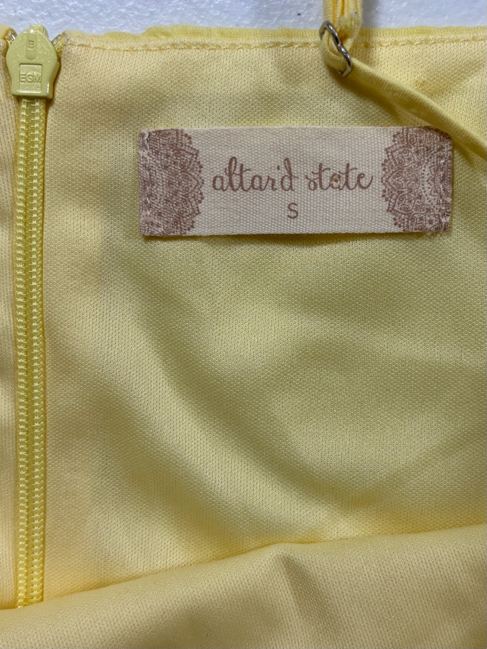Altar'd State Yellow Lined 100% Cotton Asymmetric Mini Dress Skort Romper (S) - Picture 4 of 10